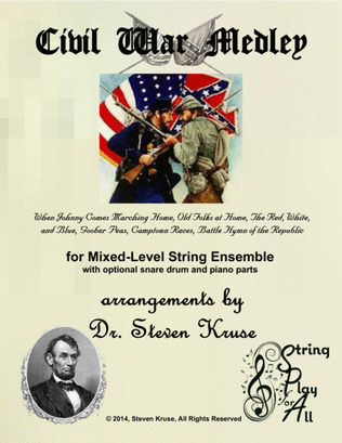Book cover for Civil War Medley for Mixed-Level String Orchestra with snare