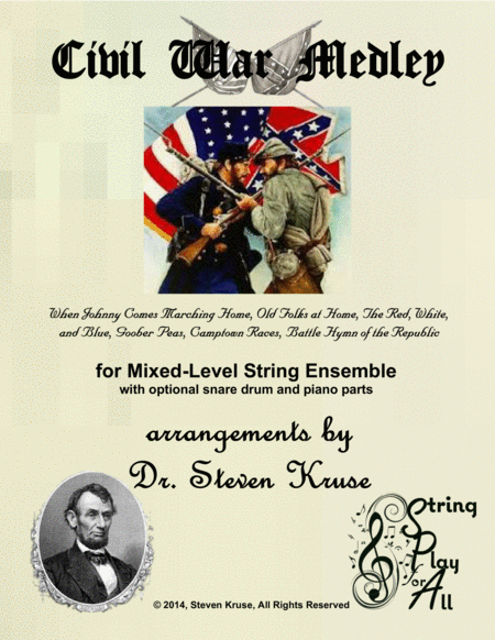 Civil War Medley for Mixed-Level String Orchestra with snare image number null