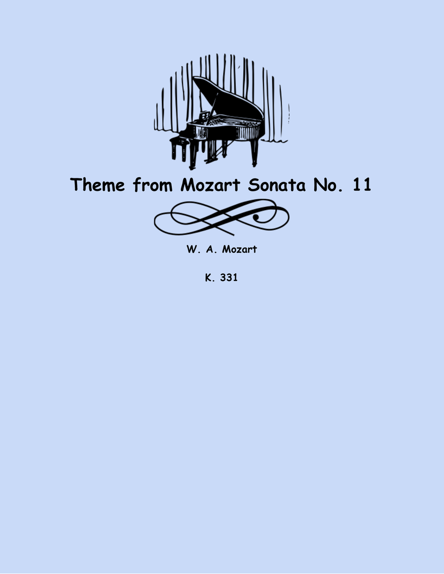 Theme from Mozart Sonata No. 11, K. 331 String Quartet scores gallery preview page 1