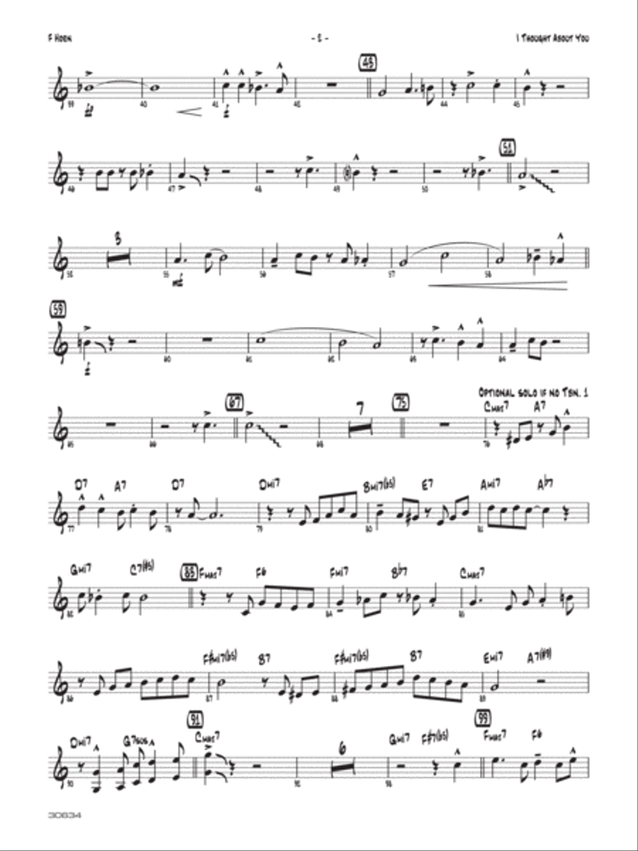 I Thought About You: 1st F Horn Jazz Ensemble scores gallery preview page 2