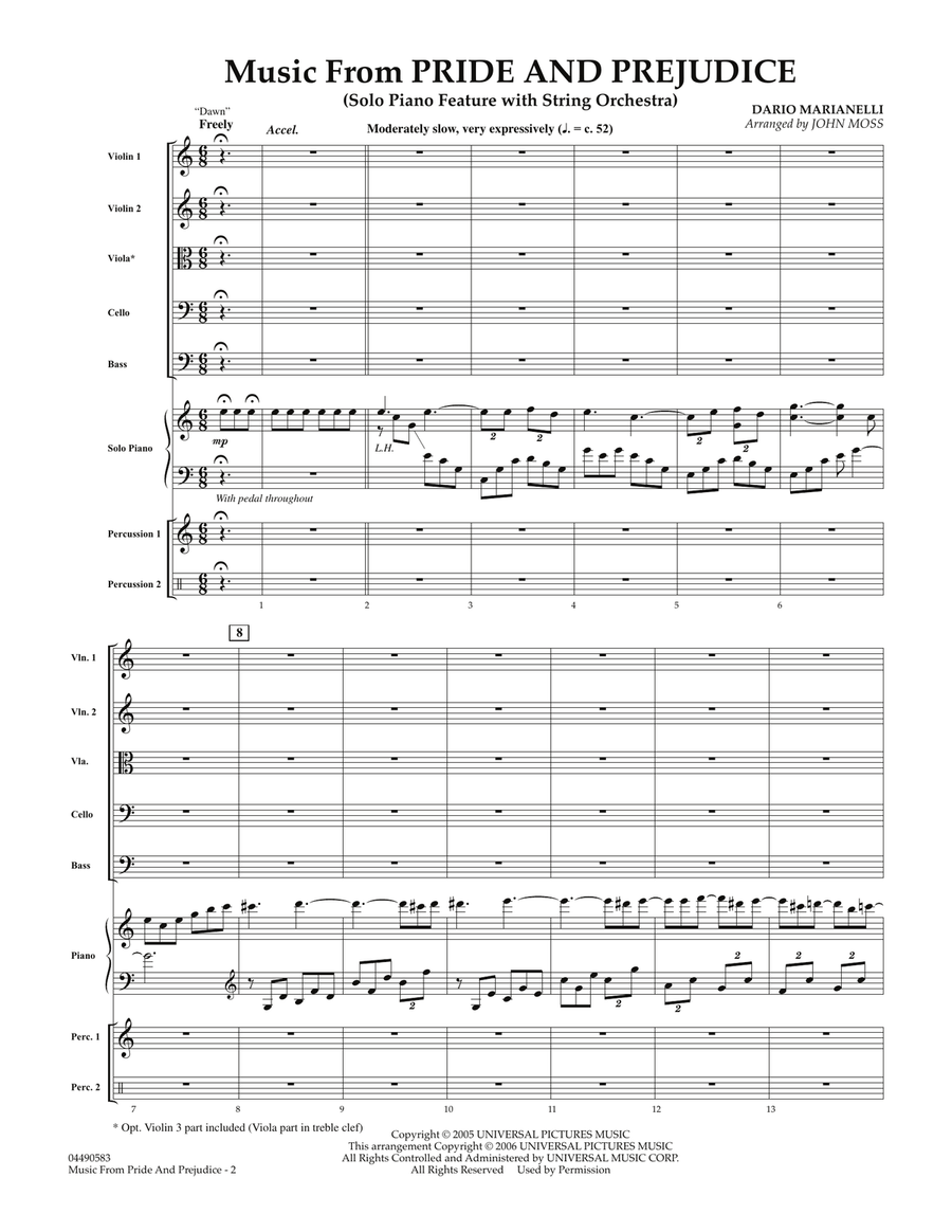 Music from Pride & Prejudice - Full Score Orchestra scores gallery preview page 2