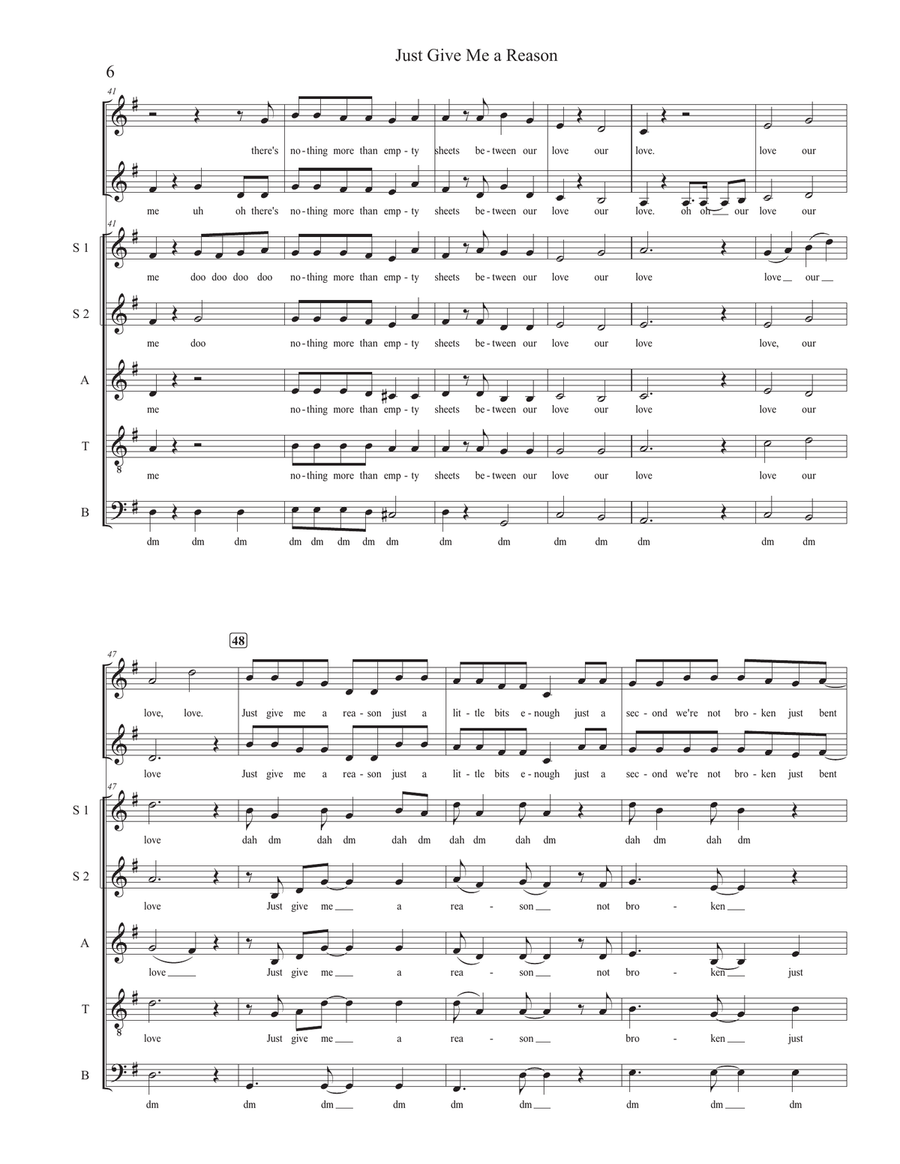 Just Give Me A Reason Divisi scores gallery preview page 6