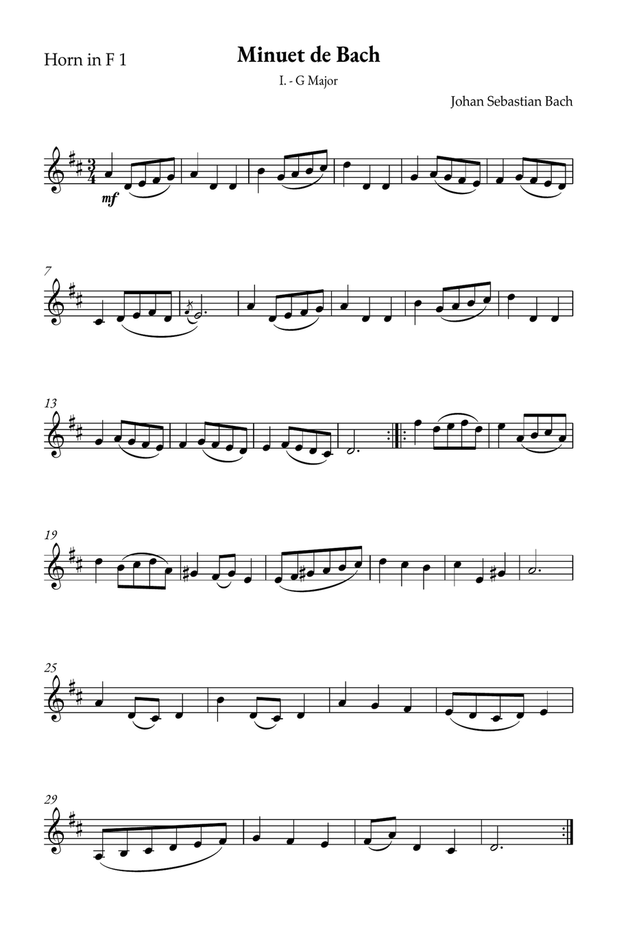 Minuet in G major (Die Menuett) Brass Duet scores gallery preview page 2
