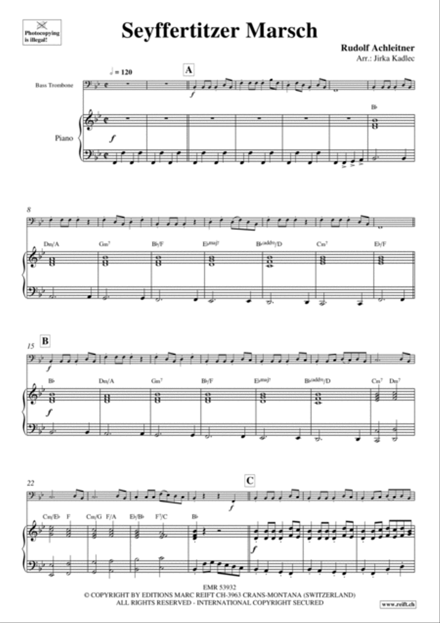 Seyffertitzer Marsch Trombone scores gallery preview page 4