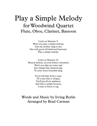 Play a Simple Melody for Woodwind Quartet