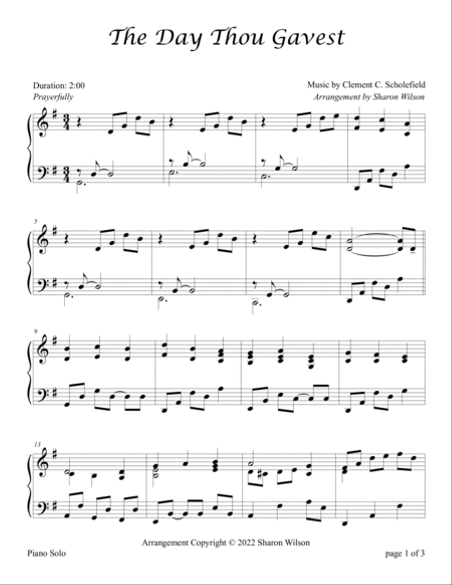 The Day Thou Gavest, Lord, Is Ended Piano Solo scores gallery preview page 2