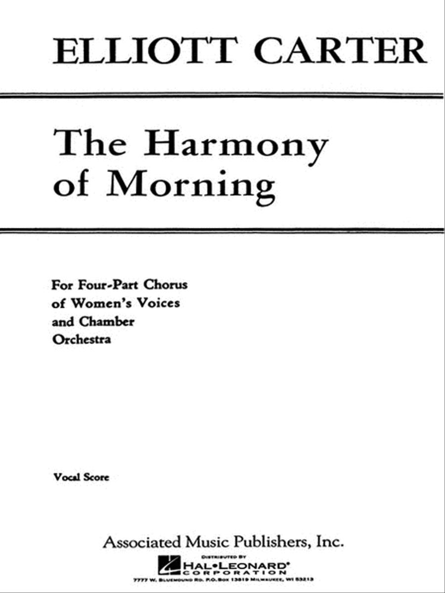 Harmony Of Morning - SSAA/Pnovocal Score SSAA scores gallery preview page 1