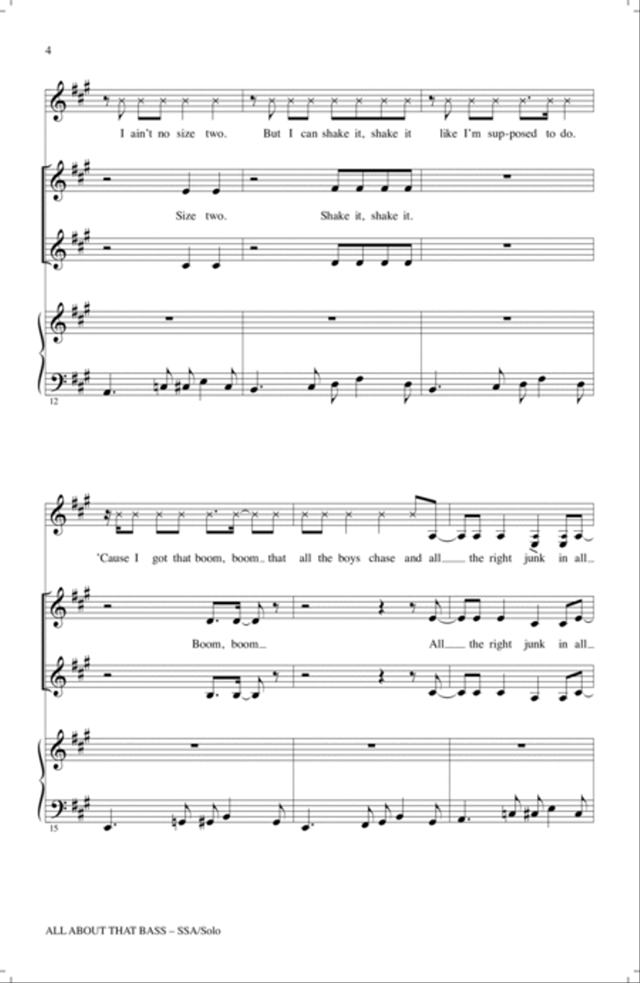 All About That Bass All About That Bass SSA scores gallery preview page 3