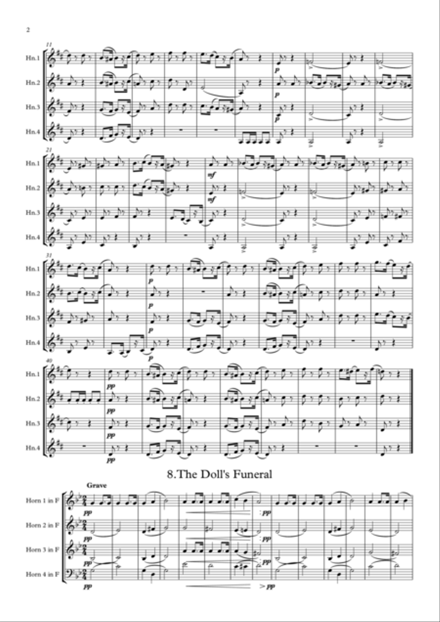 Tchaikovsky: 4 Pieces from Album for the Young Op.39 - horn quartet Brass Quartet scores gallery preview page 2