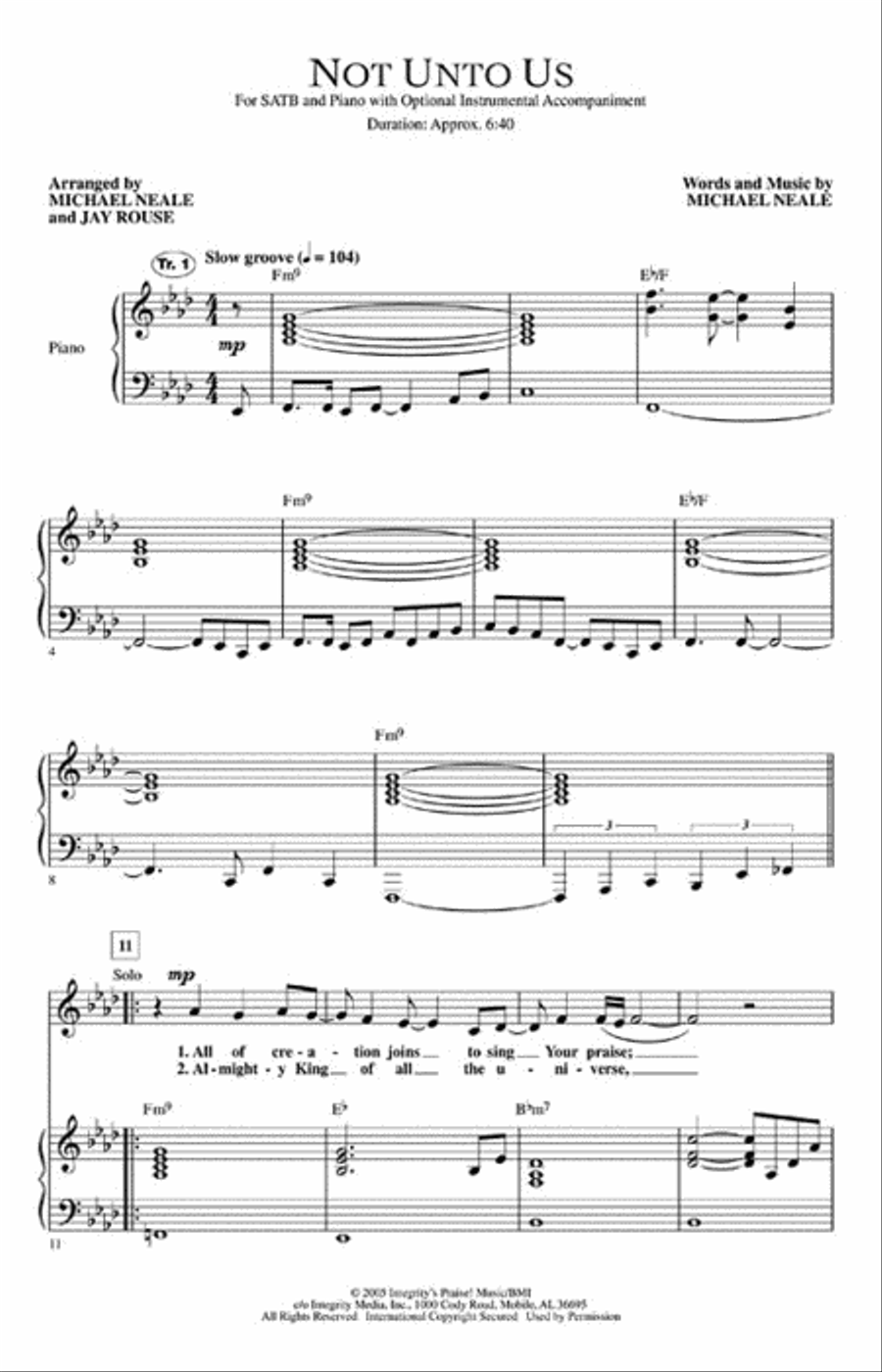 Not Unto Us Not Unto Us 4-Part scores gallery preview page 2