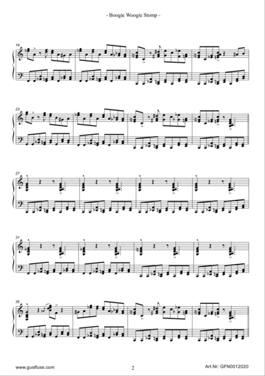 Boogie Woogie Stomp (Albert Ammons Transcription) Piano Solo scores gallery preview page 3