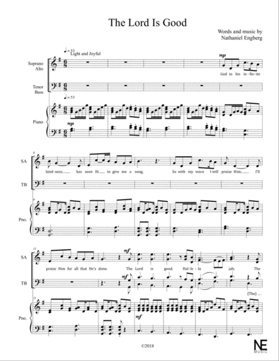 The Lord is Good 4-Part scores gallery preview page 2