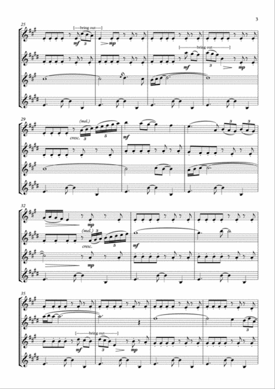 Il Postino (the Postman) Woodwind Quartet scores gallery preview page 3