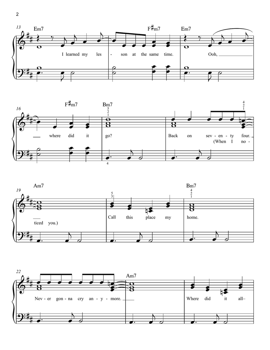 Back On 74 Easy Piano scores gallery preview page 2