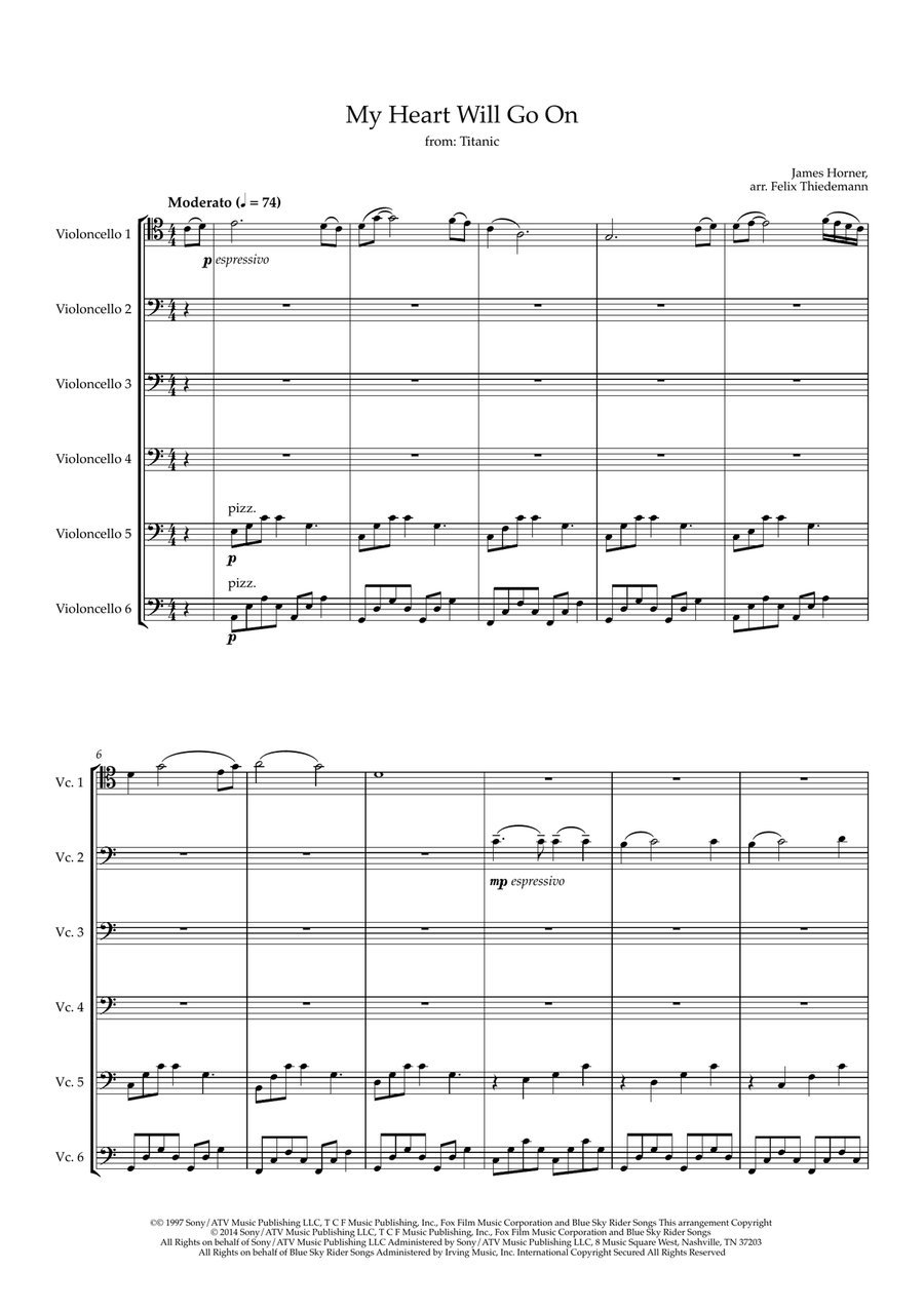 My Heart Will Go On (love Theme From 'titanic') String Orchestra scores gallery preview page 1