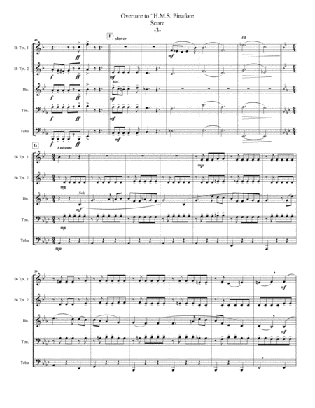 Overture to H.M.S. Pinafore for Brass Quintet image number null