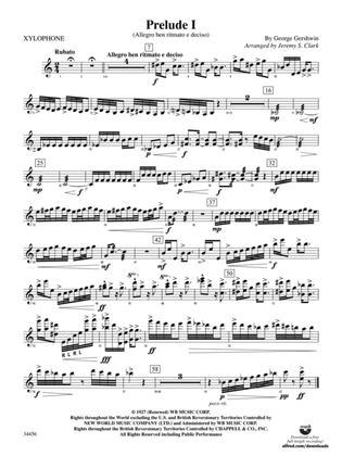 Gershwin Preludes (I-III) for Mallet Ensemble: Xylophone