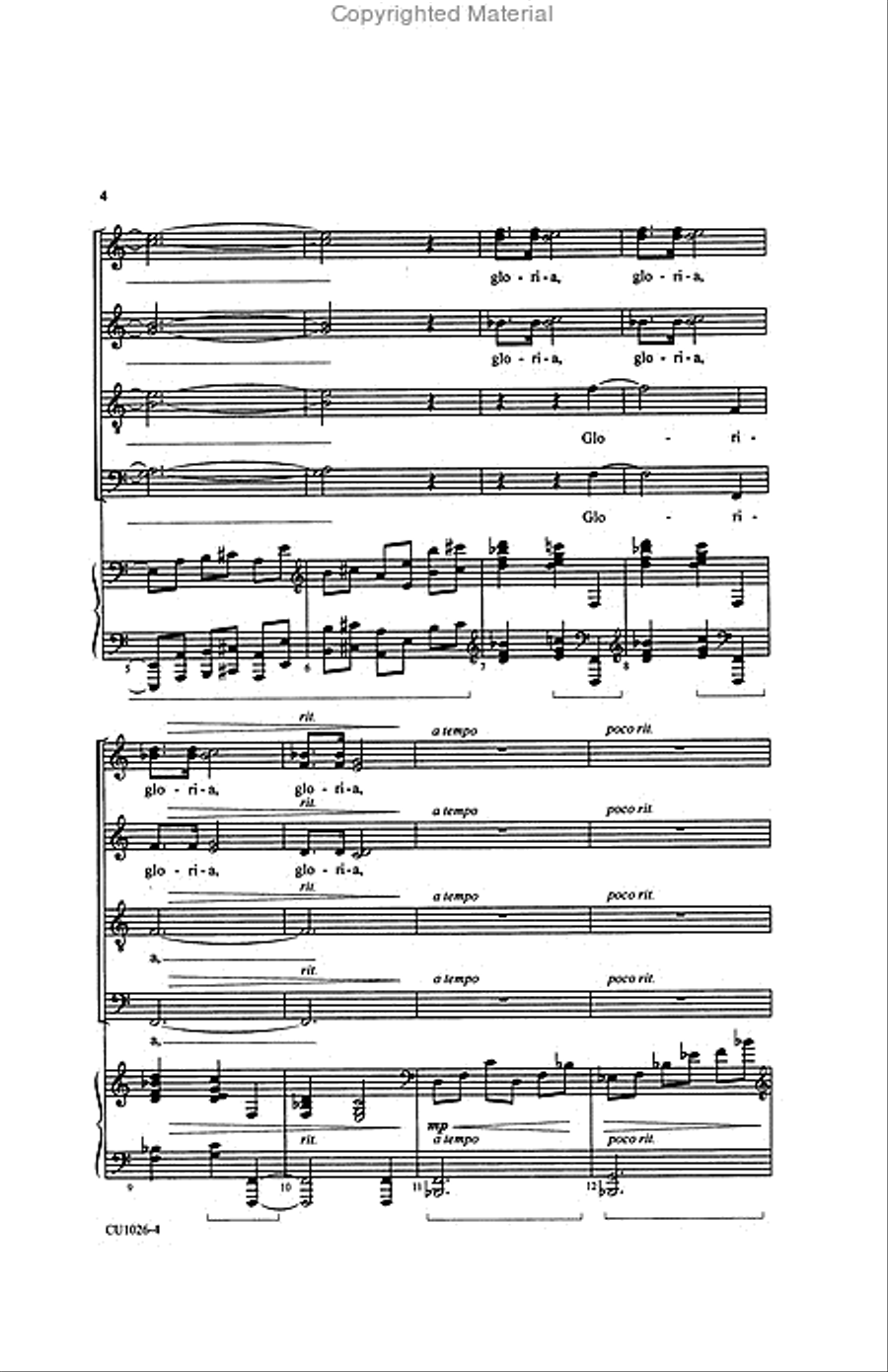 Festival Gloria - SATB 4-Part scores gallery preview page 2