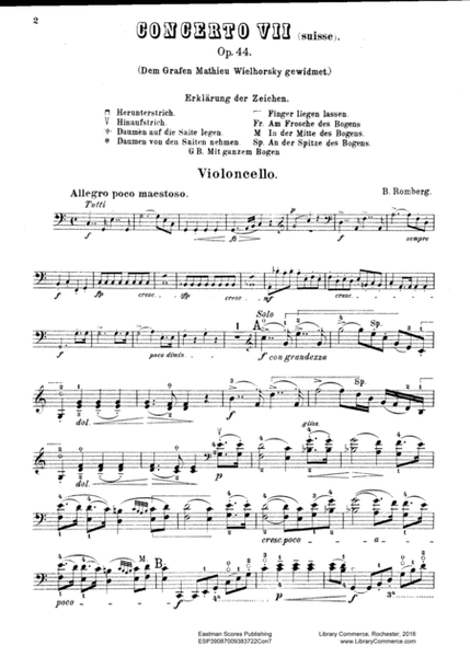 Concerto No. 7, fur das Violoncello. Zum Unterricht genau bezeichnet van Friedrich Grutzmacher. Op. 44