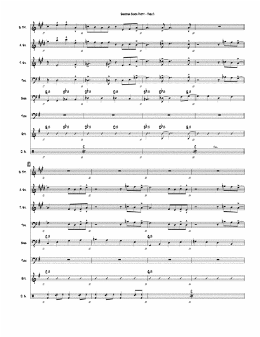 Swedish Beach Party (septet version / Blowholes) Jazz Ensemble scores gallery preview page 3
