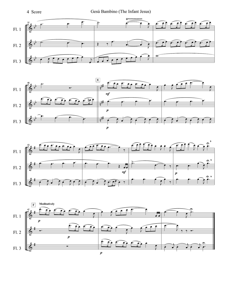 Gesu Bambino for Flute Trio Gesu Bambino for Flute Trio Flute Trio scores gallery preview page 5
