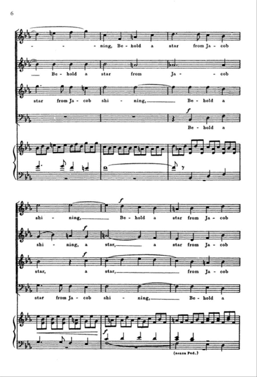 Behold a Star from Jacob Shining 4-Part scores gallery preview page 5