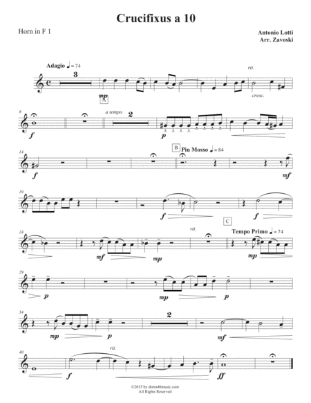 Crucifixus a 10 for Double Brass Quintet & Organ image number null