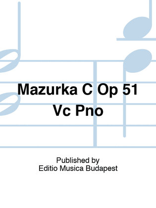 Book cover for Popper - Mazurka C Major Op 51 For Cello/Piano