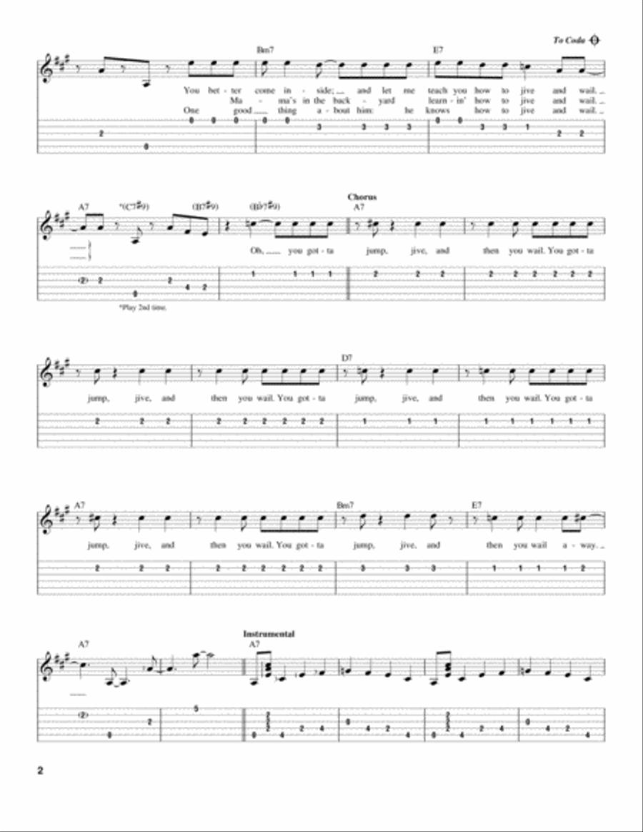 Jive An' Wail, Jump Acoustic Guitar scores gallery preview page 2
