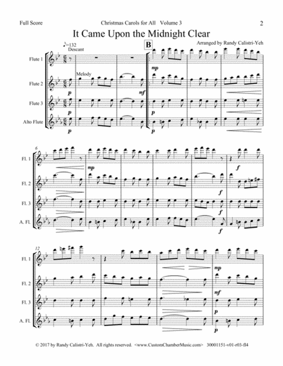 Christmas Carols for All, Volume 3 (for Flute Quartet)