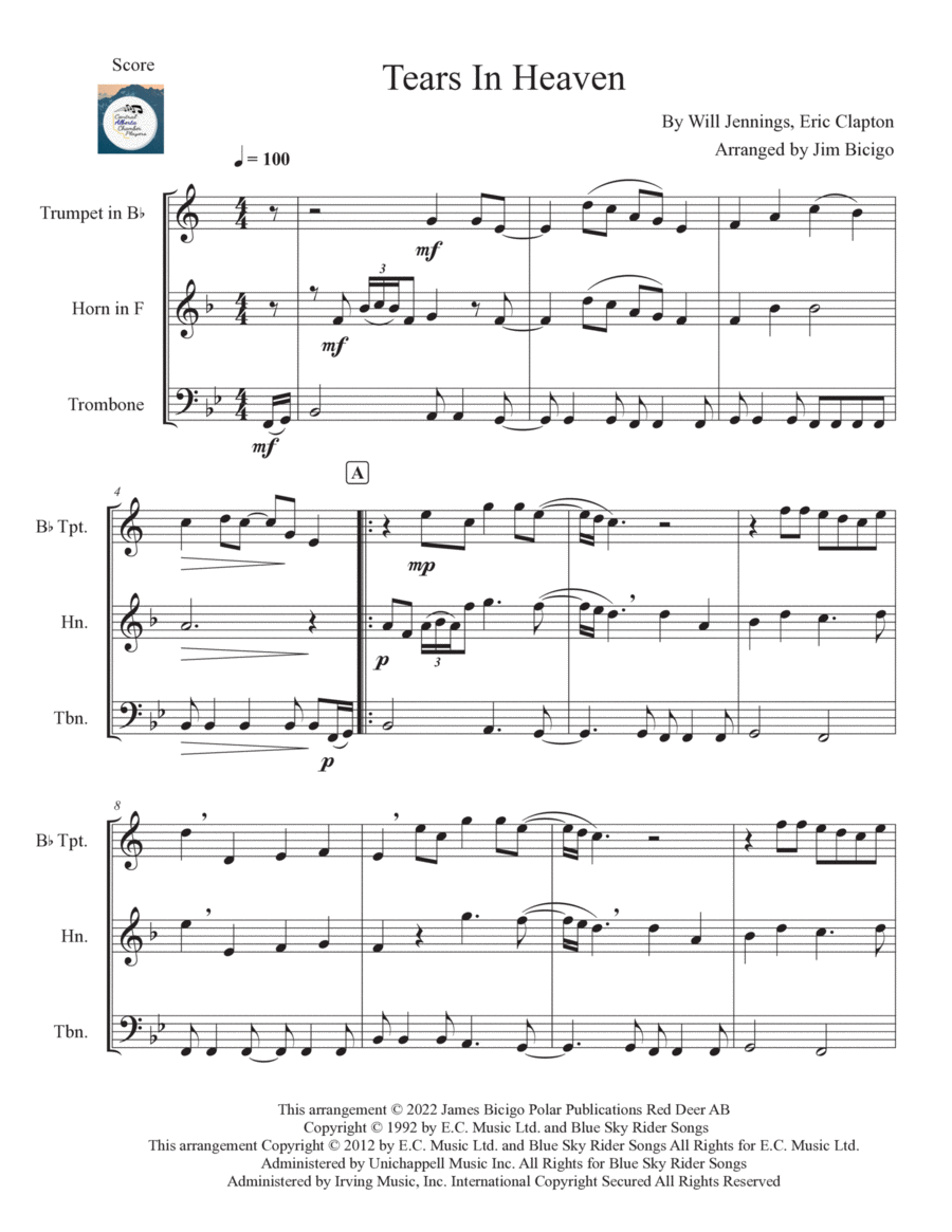 Tears In Heaven Horn scores gallery preview page 1