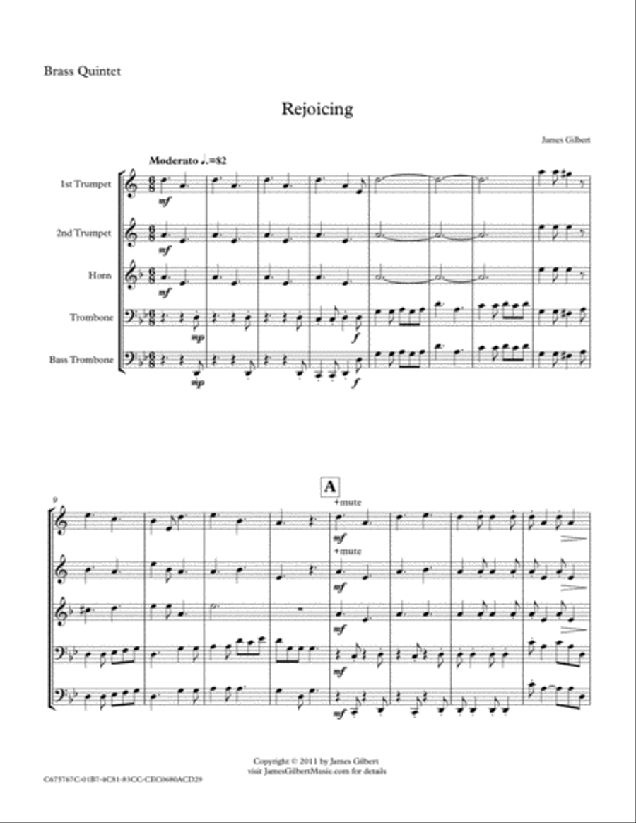 Rejoicing Rejoicing Brass Ensemble scores gallery preview page 4