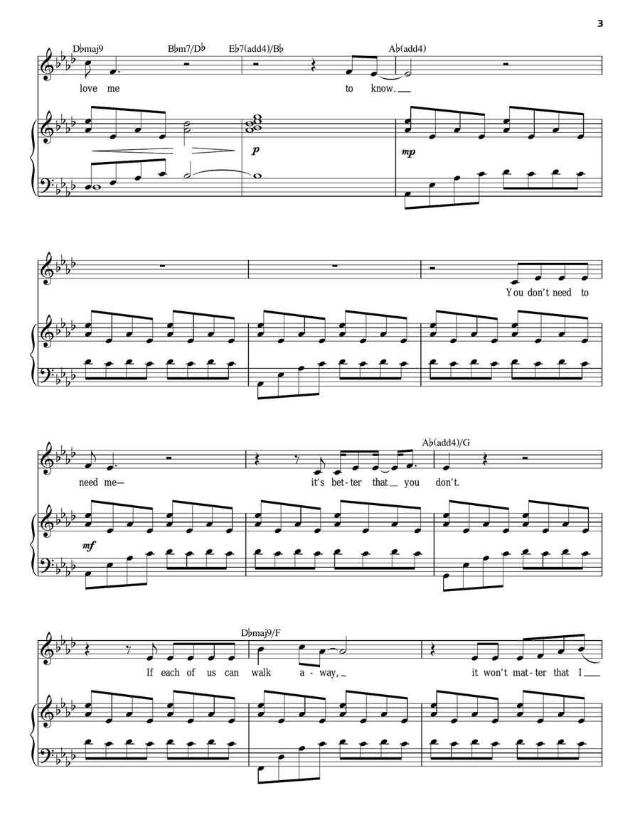 You Don't Need To Love Me (from If/Then: A New Musical) Piano, Vocal scores gallery preview page 3