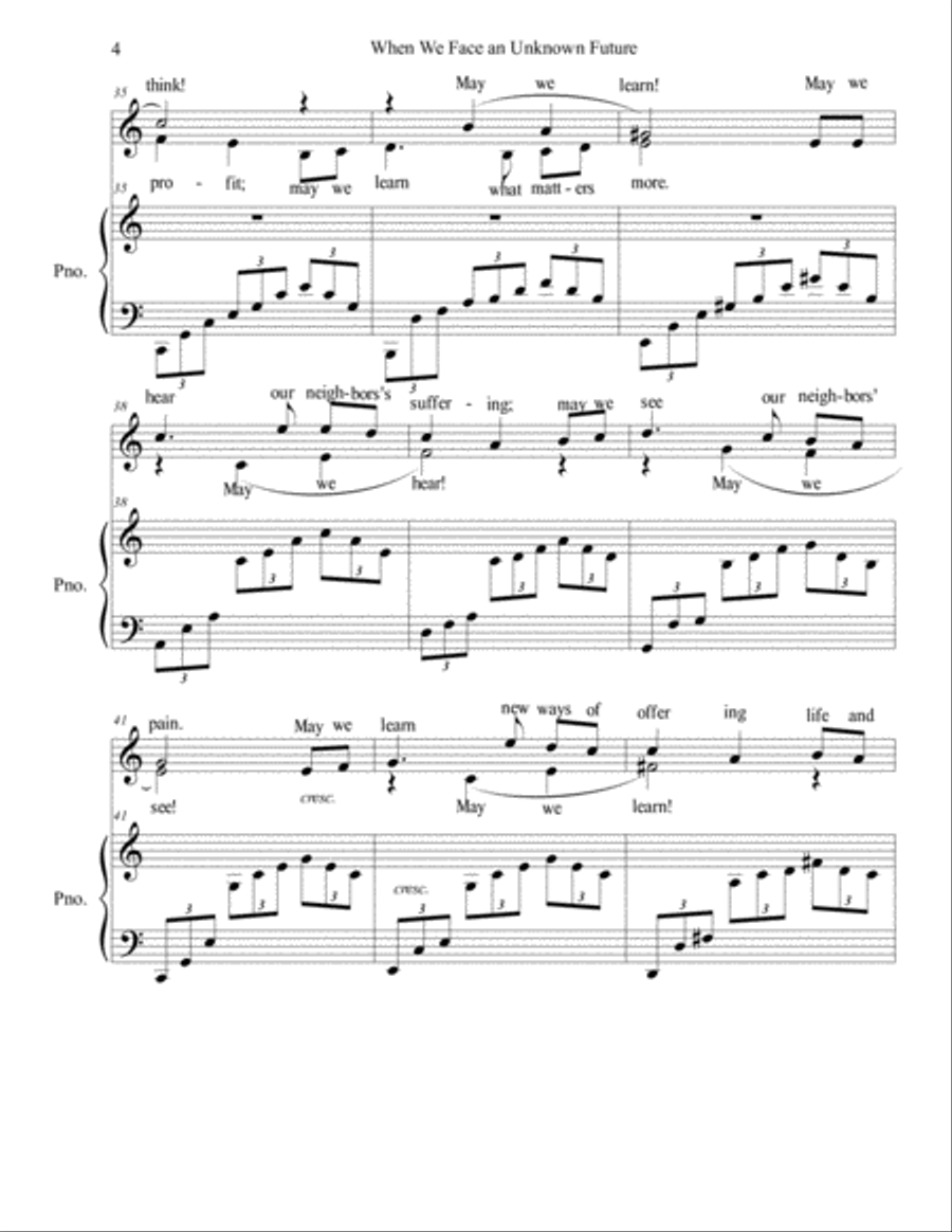 When We Face An Unknown Future SA scores gallery preview page 4