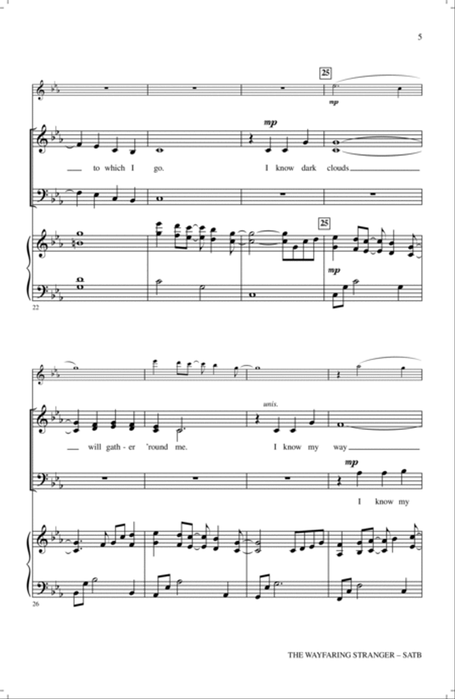 Wayfaring Stranger 4-Part scores gallery preview page 3