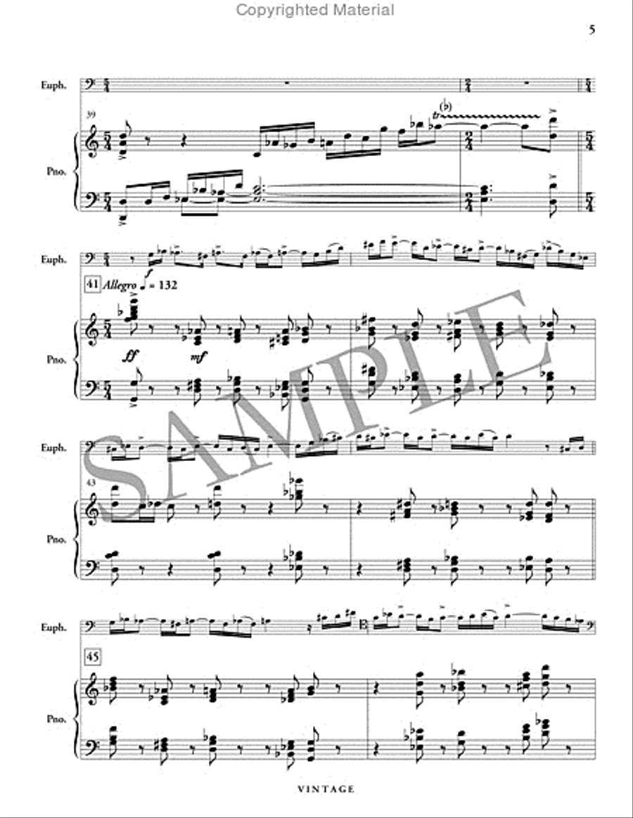 Vintage (piano reduction) Baritone Horn TC scores gallery preview page 6