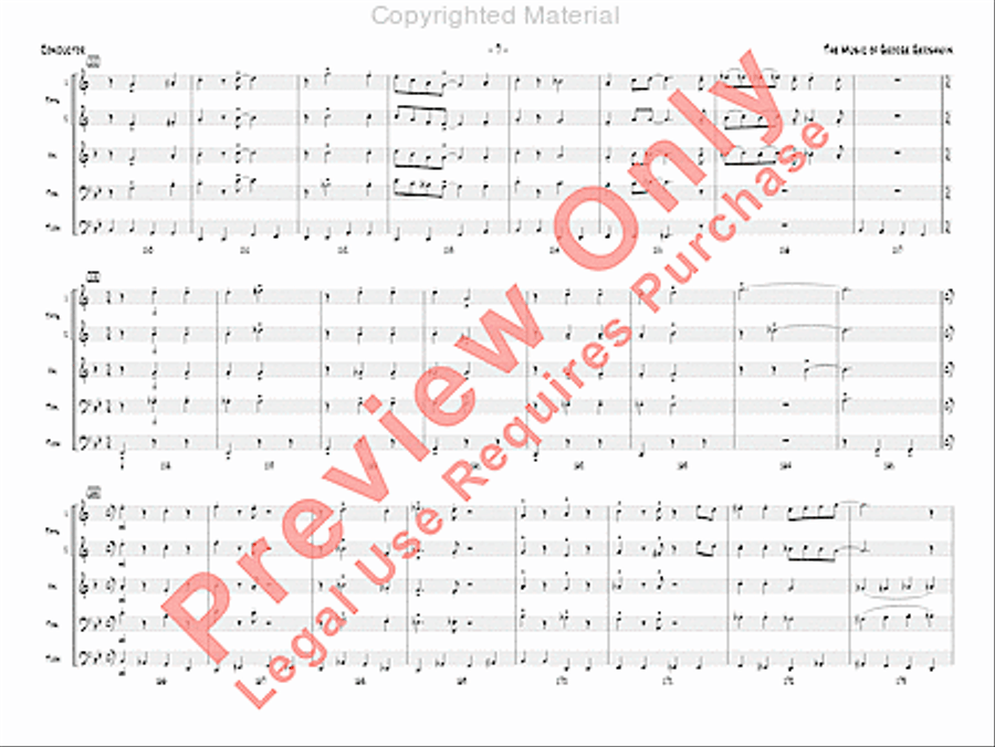 The Music of George Gershwin for Brass Quintet Jazz Ensemble scores gallery preview page 8