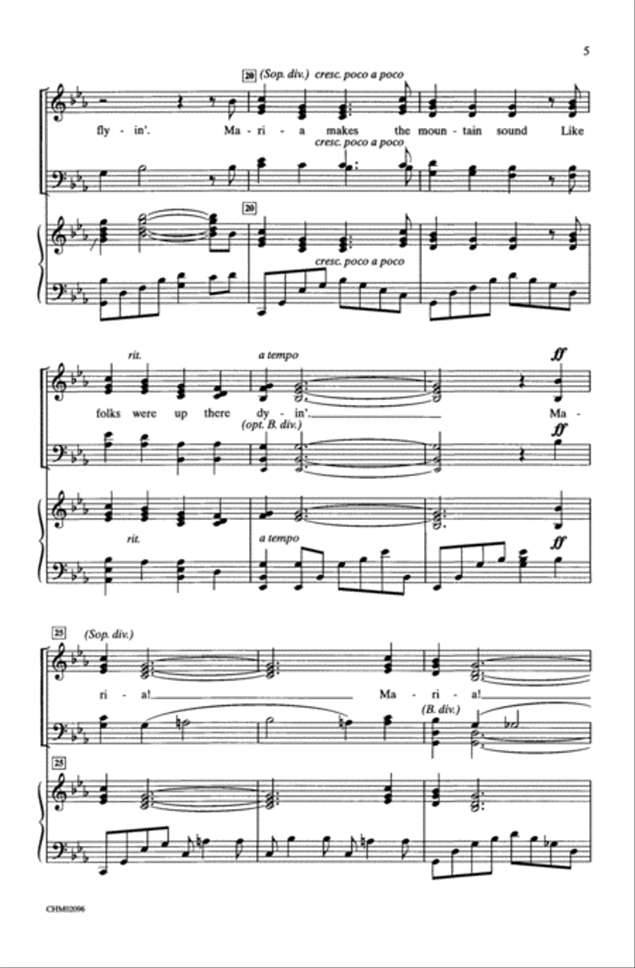 They Call the Wind Maria 4-Part scores gallery preview page 4