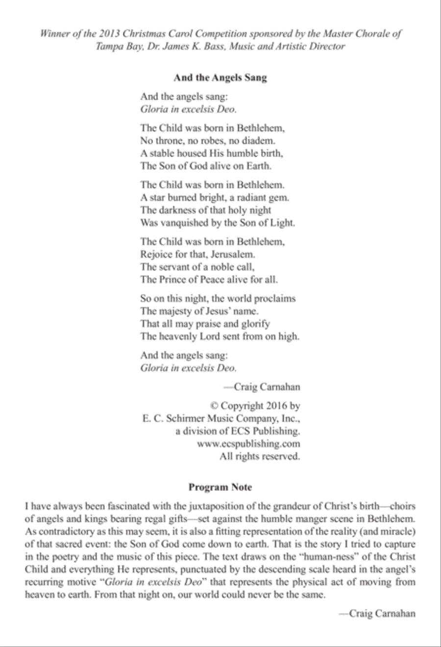 And the Angels Sang 4-Part scores gallery preview page 2
