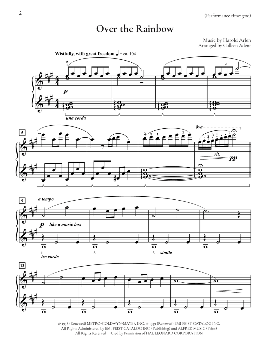Over The Rainbow (from The Wizard Of Oz) Piano Solo scores gallery preview page 2