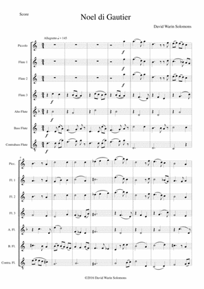 Noel di Gautier (Gautier's Christmas) for flute septet or flute choir