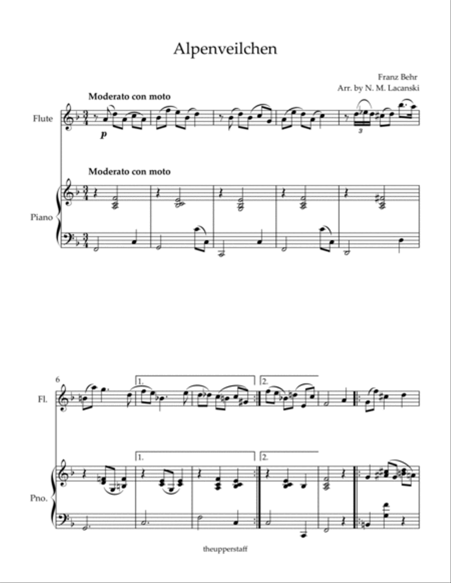 Alpenveilchen Flute Solo scores gallery preview page 2