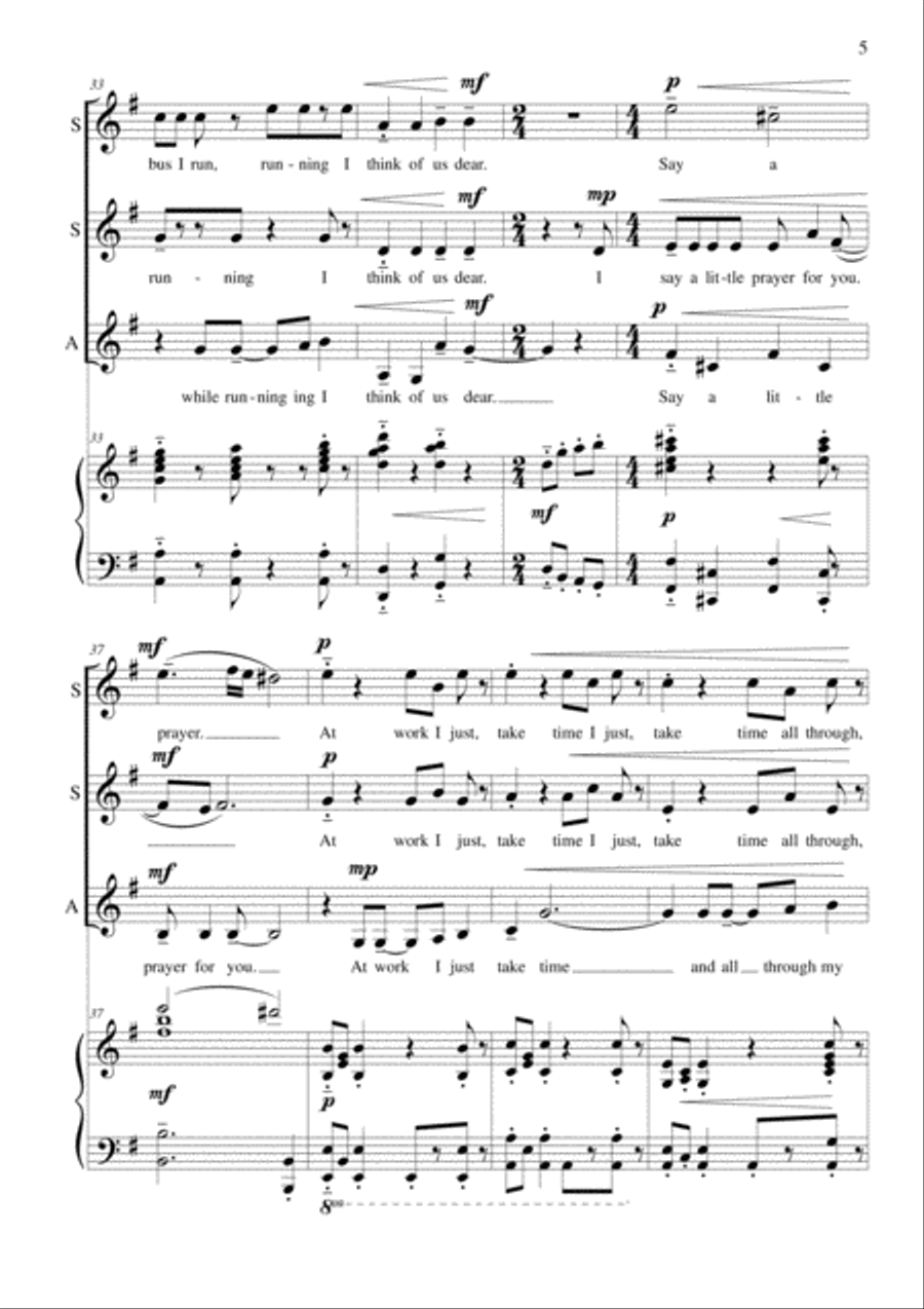 I Say A Little Prayer SSA scores gallery preview page 5