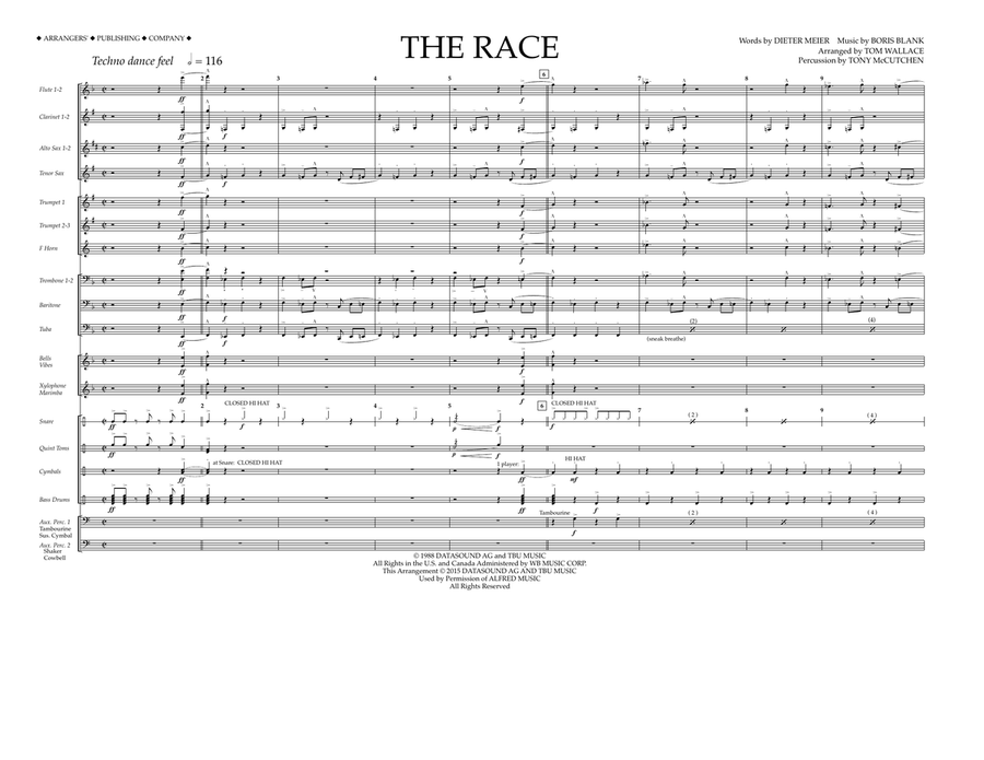 The Race - Full Score The Race - Full Score Pep Band scores gallery preview page 1