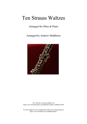 Book cover for 10 Strauss Waltzes arranged for Oboe and Piano