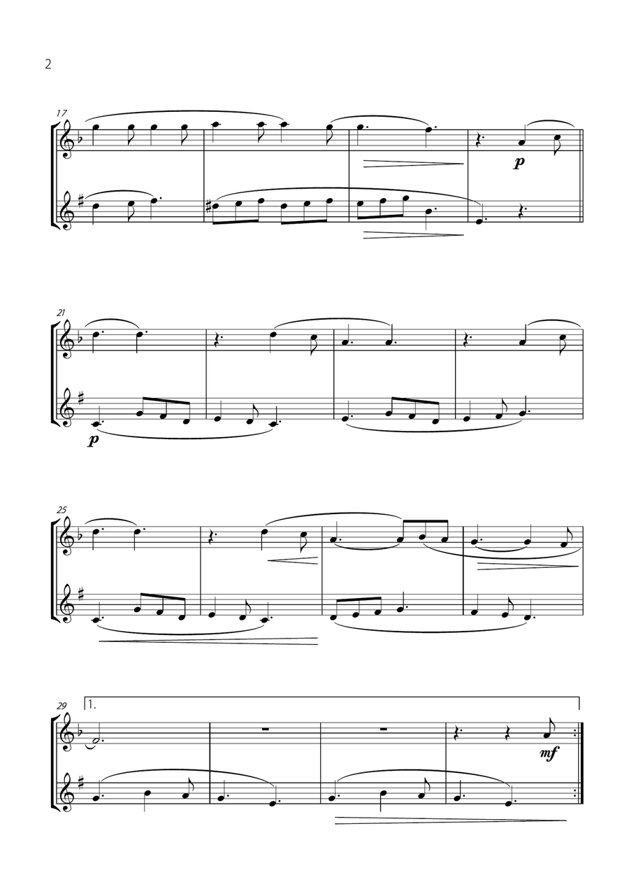 Hallelujah Woodwind Duet scores gallery preview page 2