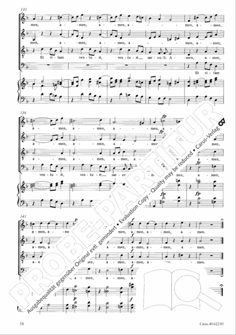 Missa brevis in D minor 4-Part scores gallery preview page 21