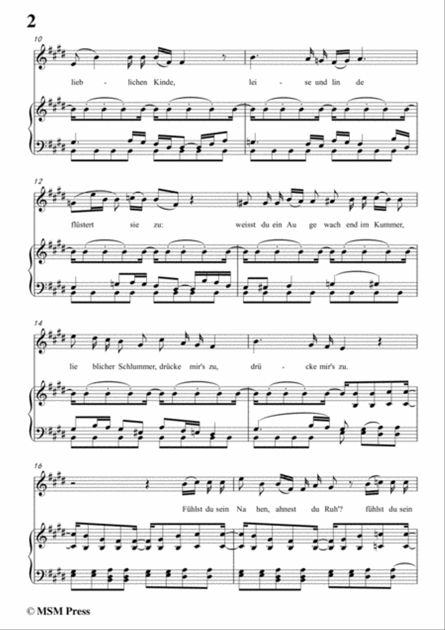 Schubert-Bertha's Lied in der Nacht(Bertha's Night Song),D.653,in E Major,for Voice&Piano Voice scores gallery preview page 4