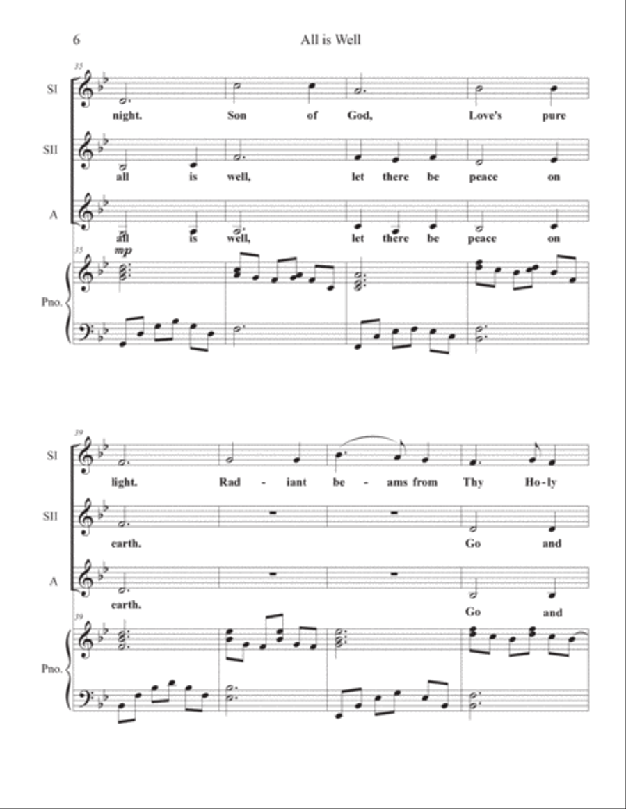 All Is Well SSA scores gallery preview page 6