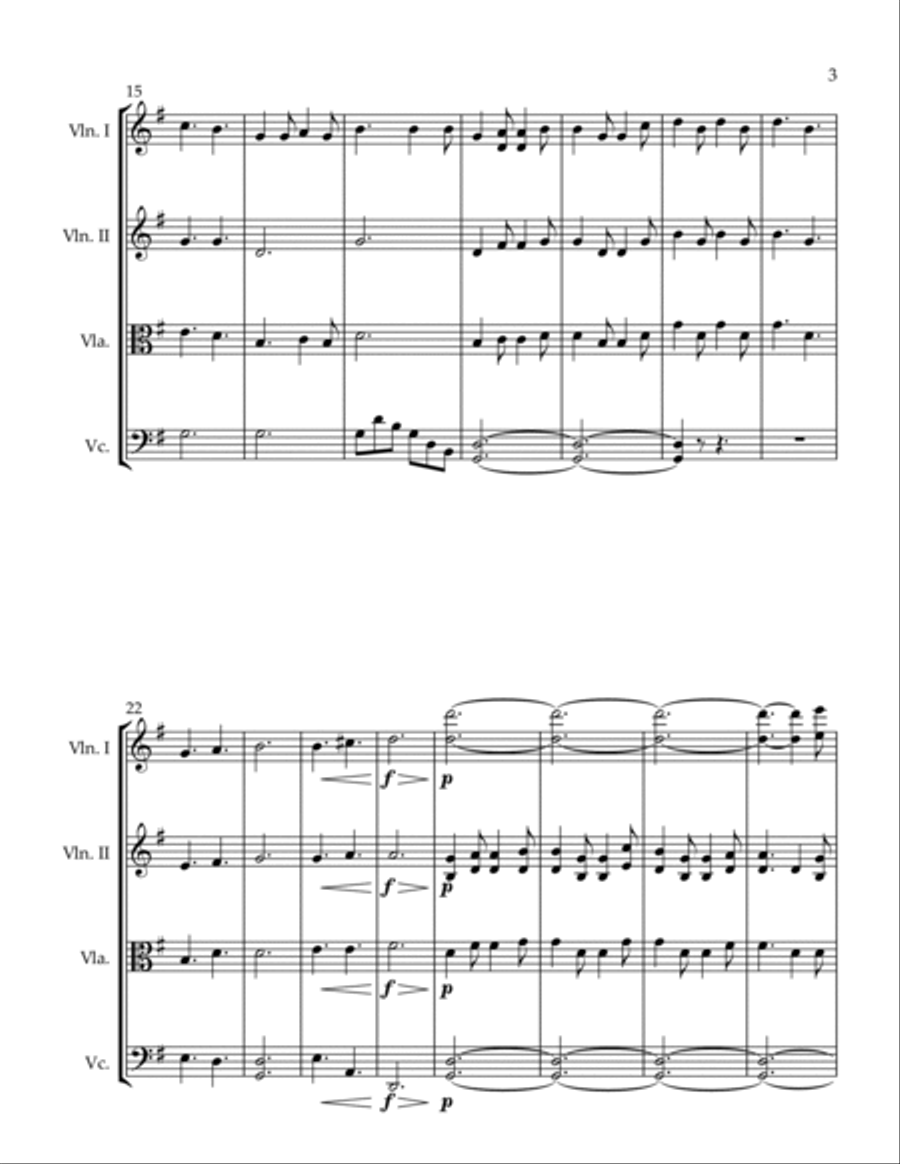 Adeste Fidelis String Quartet scores gallery preview page 3